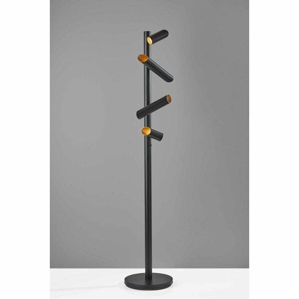 Haz 14 x 14 x 72 in. Black Metal LED Floor Lamp HA3089063